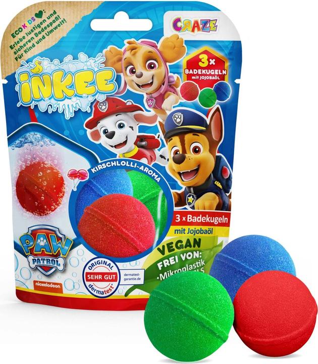 Actual product image Craze Inkee Badekugeln 3er Pack Paw Partol (Bath bombs)