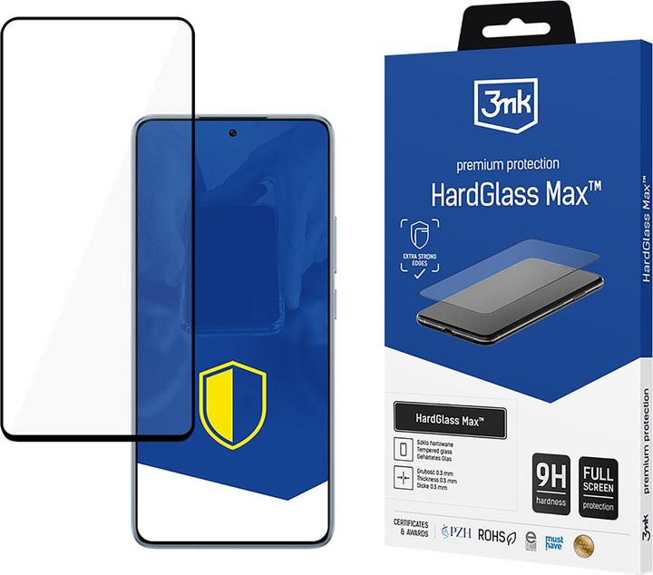 Actual product image 3MK Tempered glass HardGlass Max Black for Xiaomi 14T / 14T Pro (1 Piece, Xiaomi 14T Pro)