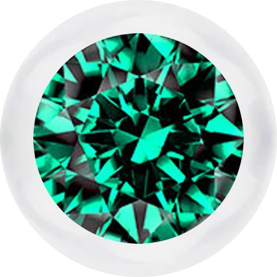 Produktbild Star Piercing Micro Kugel transparent mit Kristall türkis (Kunststoff, ohne Messing)