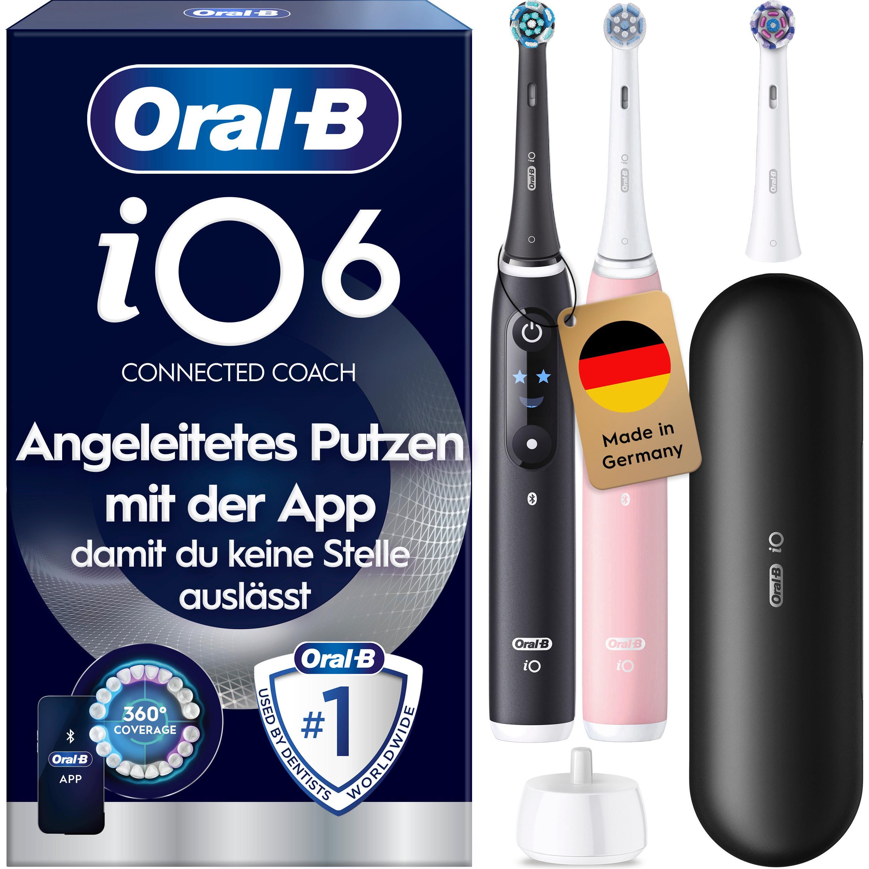 Oral-B, Spazzolino elettrico, iO Series 6 Black Lava/Pink Sand mit 2. Handstück JAS22 Elektrische Zahnbürste