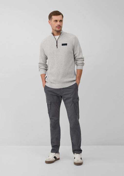 Produktbild s.Oliver Strickpullover Pullover aus Strukturstrick mit Troyer-Kragen (3XL)