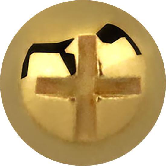 Immagine prodotto Star Piercing Ancoraggio dermico a croce con testa a fessura placcata in oro (senza ottone, Acciaio chirurgico 316L)