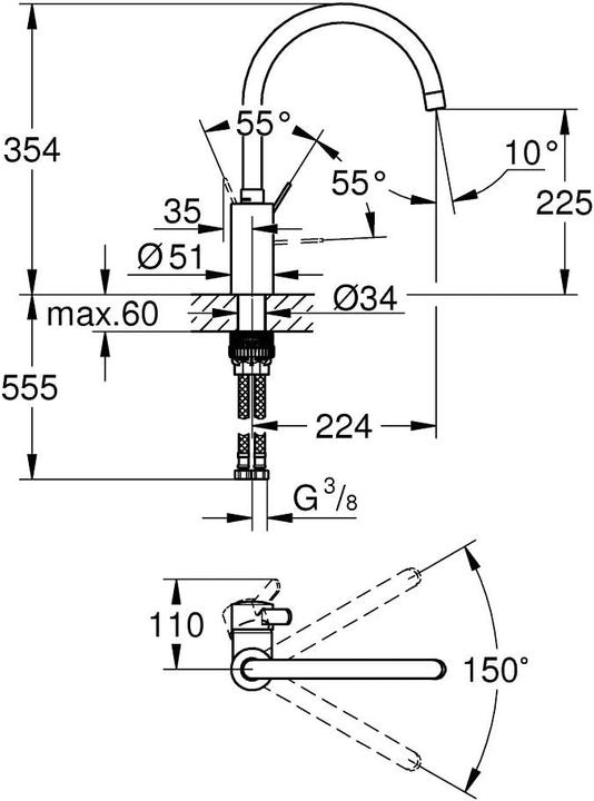 Immagine prodotto Grohe Miscelatore monocomando per lavello Eurosmart Cosmopolitan