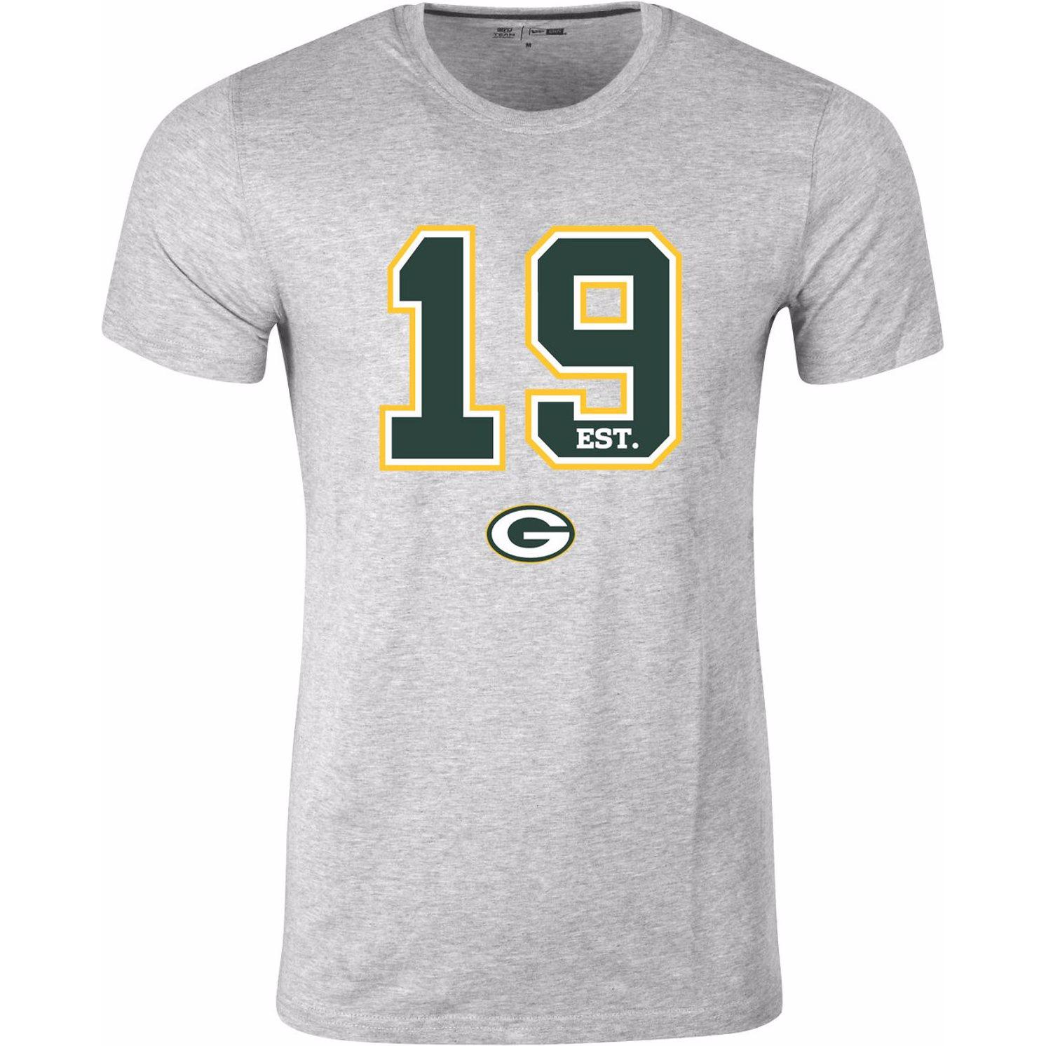 New Era, Herren, Shirt, Established Logo NFL Green Bay Packers, Grau, (S)