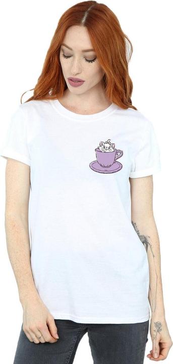 Actual product image Disney Womens/Ladies Aristocats Marie In Cup Breast Print Cotton Boyfriend T-Shirt (3XL)