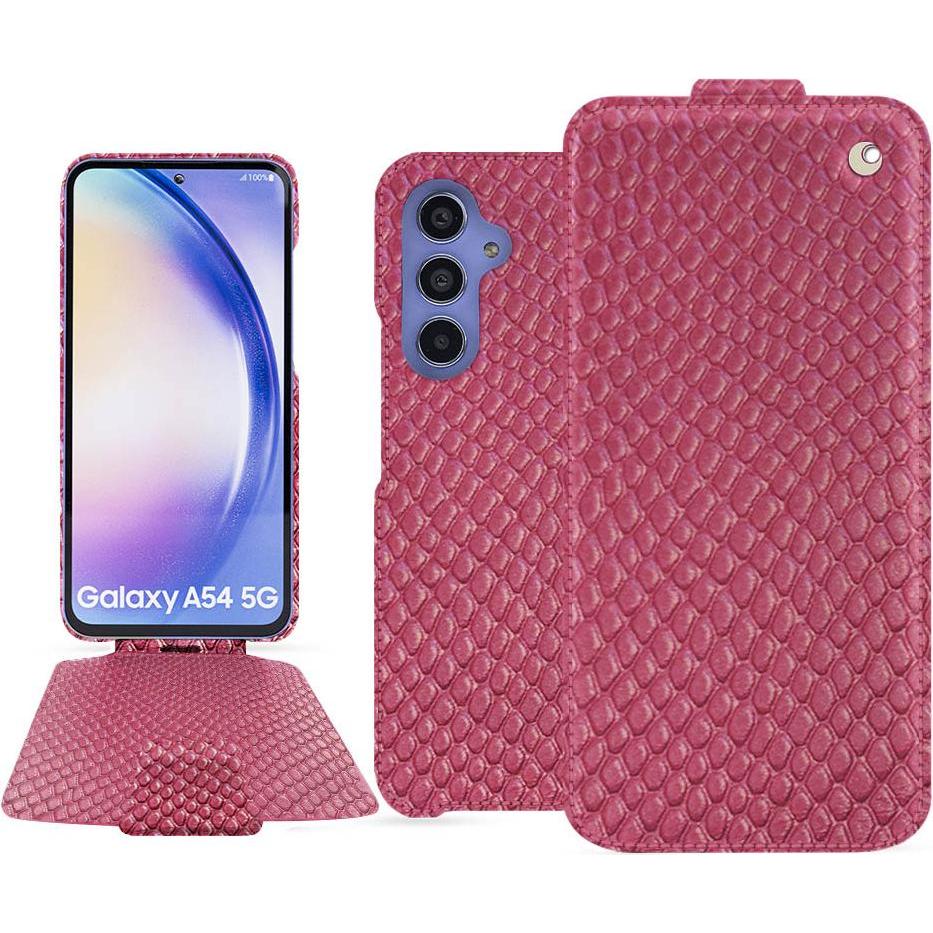 Noreve Lederschutzhülle vertikal (Samsung Galaxy A54 5G), Smartphone Hülle, Rosa