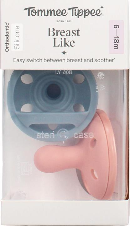 Immagine prodotto Tommee Tippee Silikon-Schnuller, brustähnlich, 6-18 Monate, 2 Stück (2x, 6 - 18 Mesi)