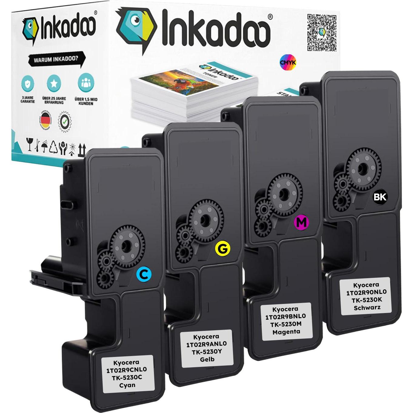 Inkadoo, Toner, Kompatibel Toner für Kyocera ECOSYS P 5021 (M, C, Y, BK)