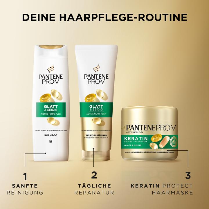 Produktbild Pantene Pro-V Glatt & Seidig (300 ml, Flüssiges Shampoo)