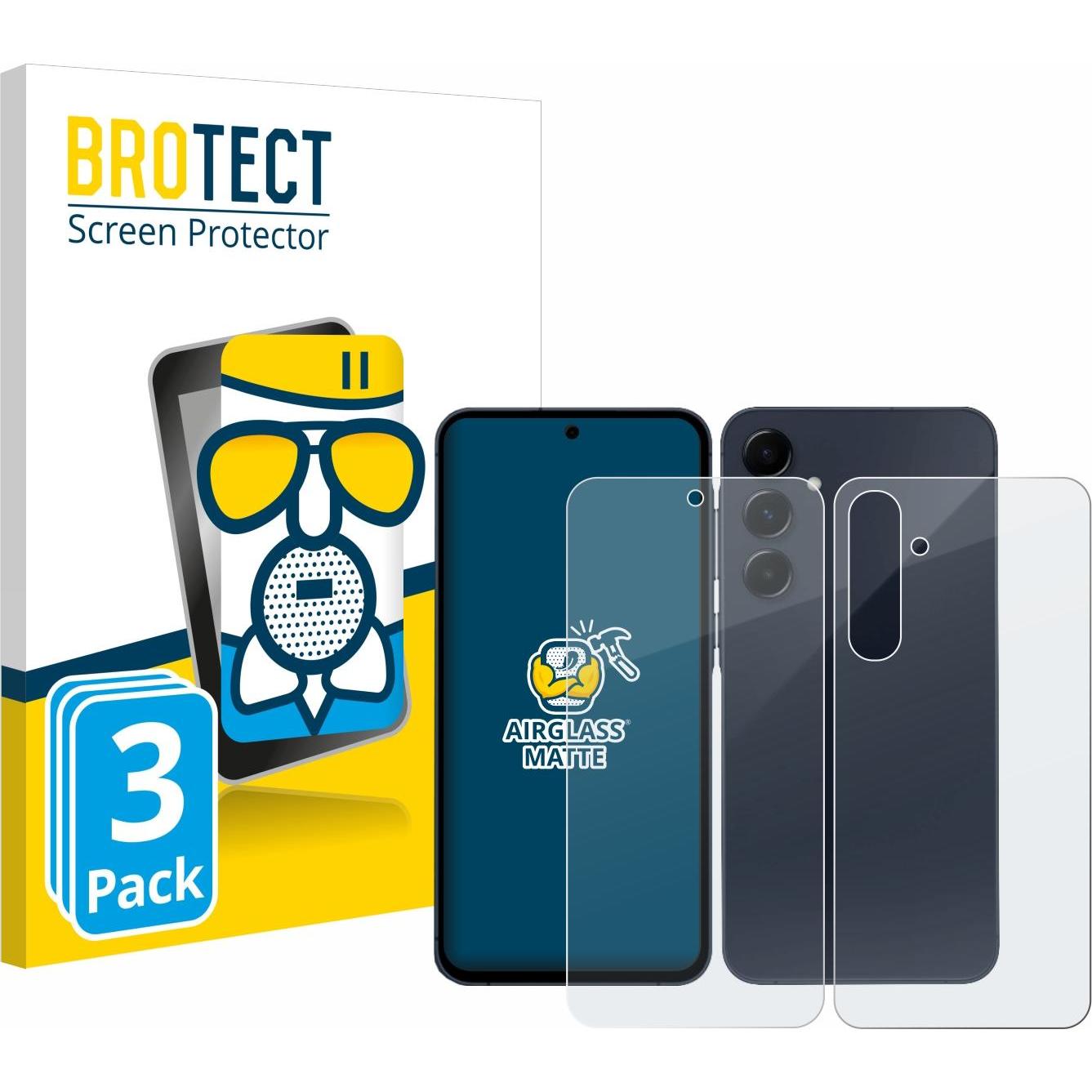 BROTECT Schutzglas Schutzfolie Displayschutz Display Schutz Glas Folie matt (3 Stück, Samsung Galaxy A55), Smartphone Sc...