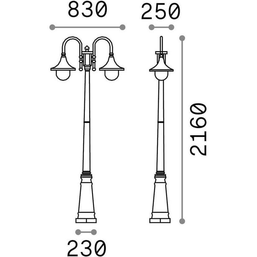 Thumbnail - Ideal lux, Stehlampe, CIMA Stehleuchte E27 2-fach dimmbar Anthrazit IP43 246833 (E27)