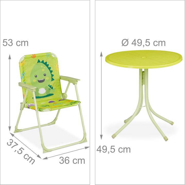 Image du produit Relaxdays Ensemble de meubles pour enfants, chaises pliantes et table