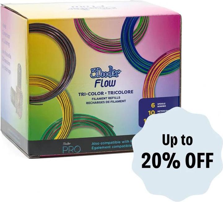 Actual product image 3Doodler Filament FLOW 20 PLA 20 colours refill pack (FLOW-FILLS)