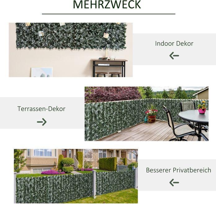 Produktbild Outsunny Sichtschutz Künstliche Hecke Wanddekoration (300 cm)