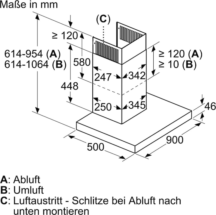 Actual product image Bosch Hausgeräte DWB97CM50 (Wall hood)