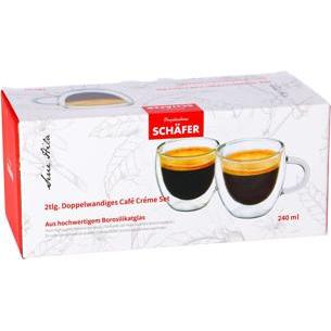 Schäfer IT-Systems, Tasse, Schäfer Doppelwandige Tasse 240ml, 2er Set (240 ml, 2 x)