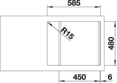 Image du produit Blanco Dinas 45 S Mini (Evier encastré, 60.50 cm, 50 cm)