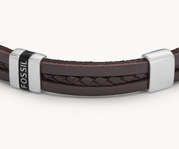 Immagine prodotto Fossil Bracciale gioiello (21.30 cm, Cuoio, Acciaio inossidabile)