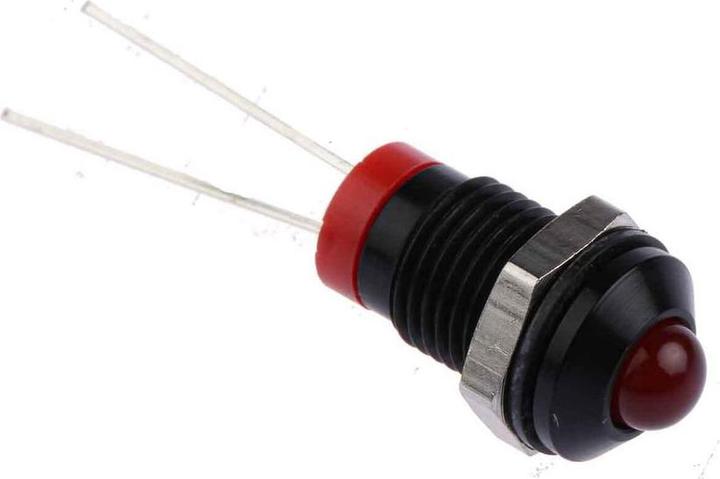 Actual product image RS PRO IP67 8mm HE red LED black chr prominent