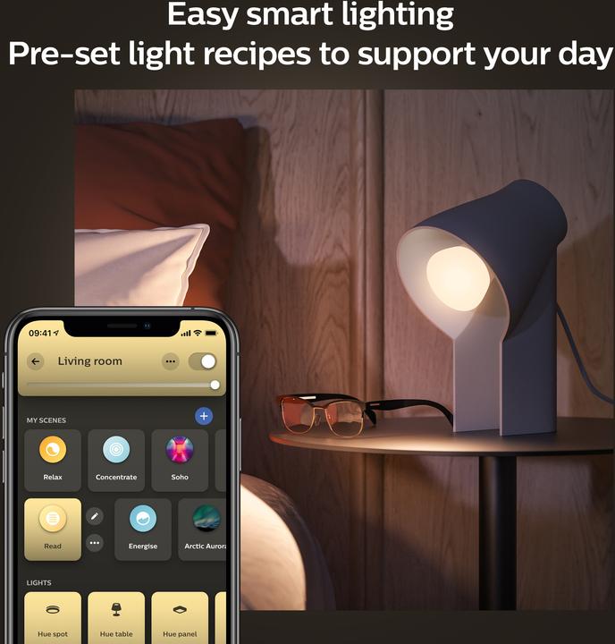 Produktbild Philips Hue White Ambiance (E27, 6 W, 570 lm, 4 x, F)