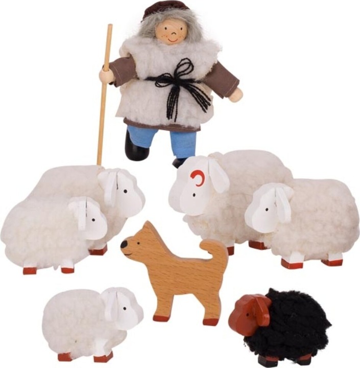 Produktbild Goki Puppenhaus + Schafe Hirte