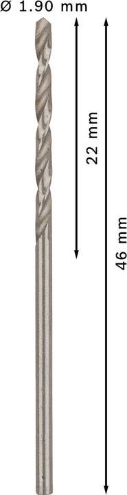 Image du produit Bosch Professional Zubehör Foret hélicoïdal PRO Metal HSS-G, 1,9 x 22 x 46 mm (1,9 mm)