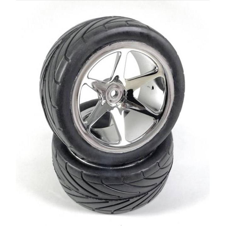 Thumbnail - Absima 1:10 Buggy Räderset 6 Speichen/Street vorne chrome (2)