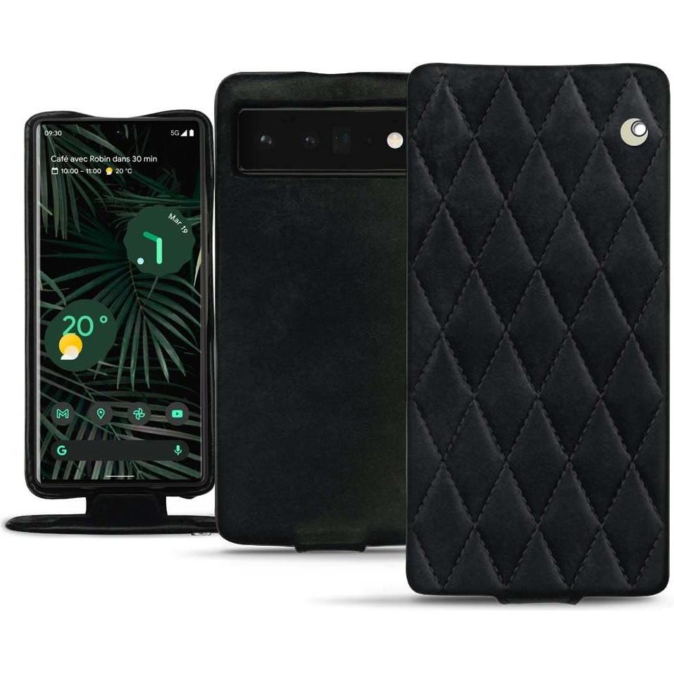 Noreve Lederschutzhülle vertikal (Google Pixel 6 Pro), Smartphone Hülle, Schwarz