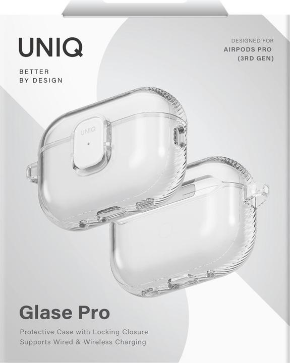 Produktbild Uniq Case Glase Pro for AirPods Pro 3 Lock Case transparent (Kopfhörer Hülle)