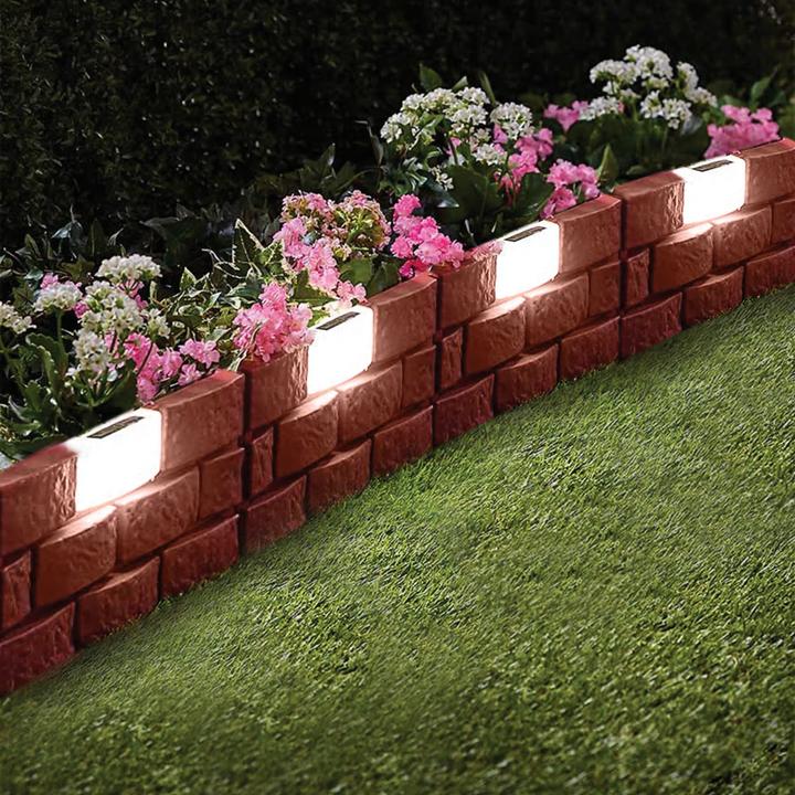 Actual product image HTI-Living Beeteinfassung Nessa Solar Steinmauer 4-teilig Terracotta (174 cm)