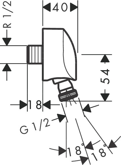Actual product image hansgrohe HG hose connection FIXFIT E DN 15 with return flow and ball joint chrome