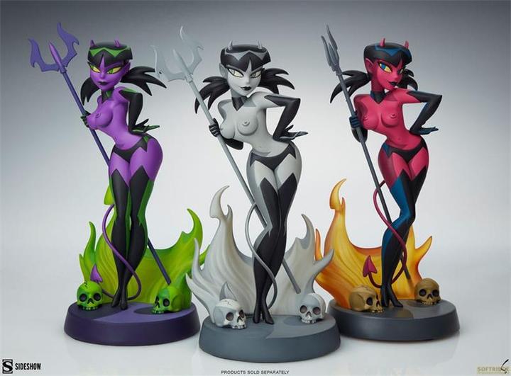 Actual product image Sideshow Original Artist Series Statue Devil Girl (Black and White Variant) 30 cm
