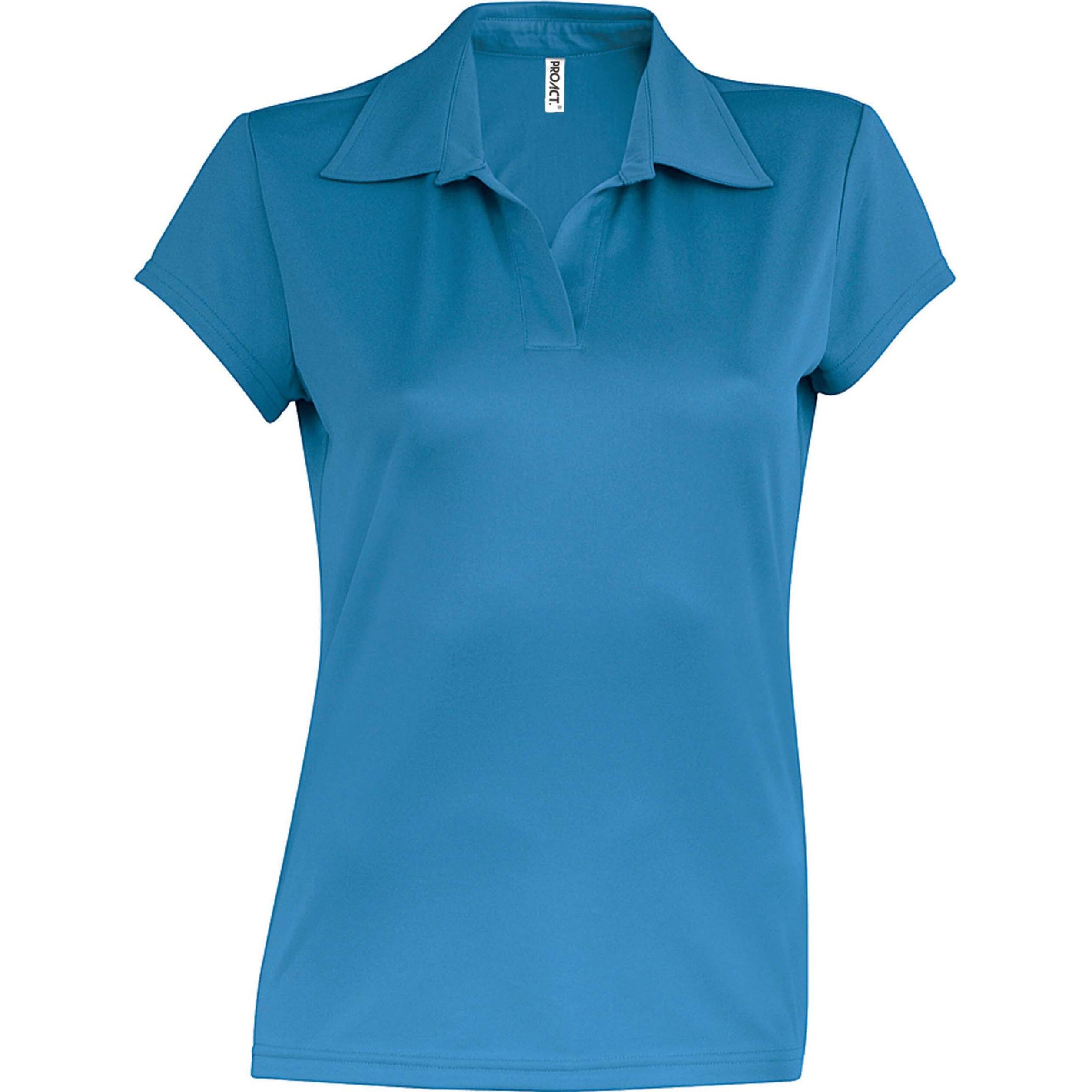 Proact, Damen, Shirt, Damen Poloshirt mit kurzen Ärmeln Sport, Blau, (XS)