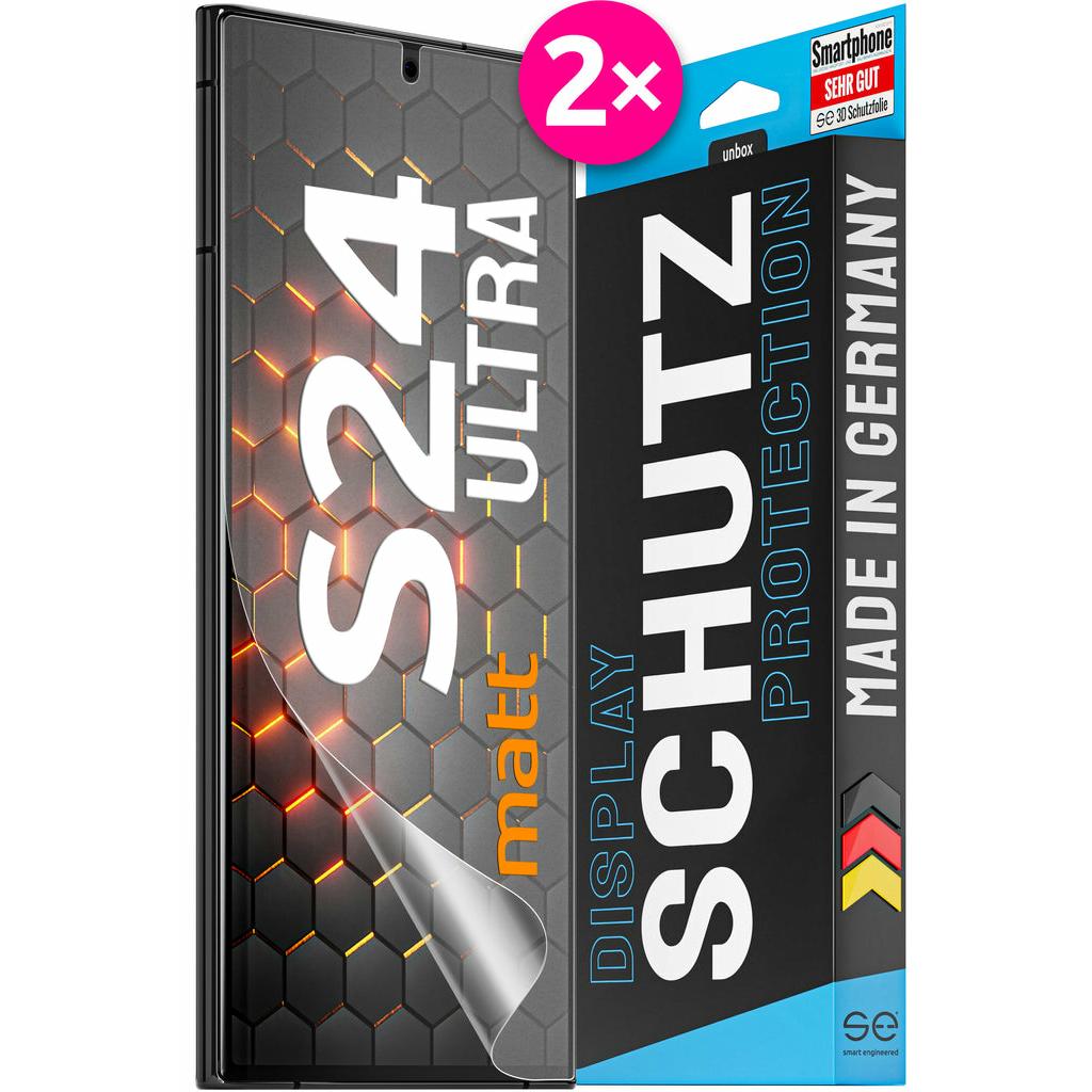 Smart Engineered se 3D Schutzfolie Samsung Galaxy S24 Ultra entspiegelt (VPE 2) (2 Stück, Samsung Galaxy S21), Smartphon...