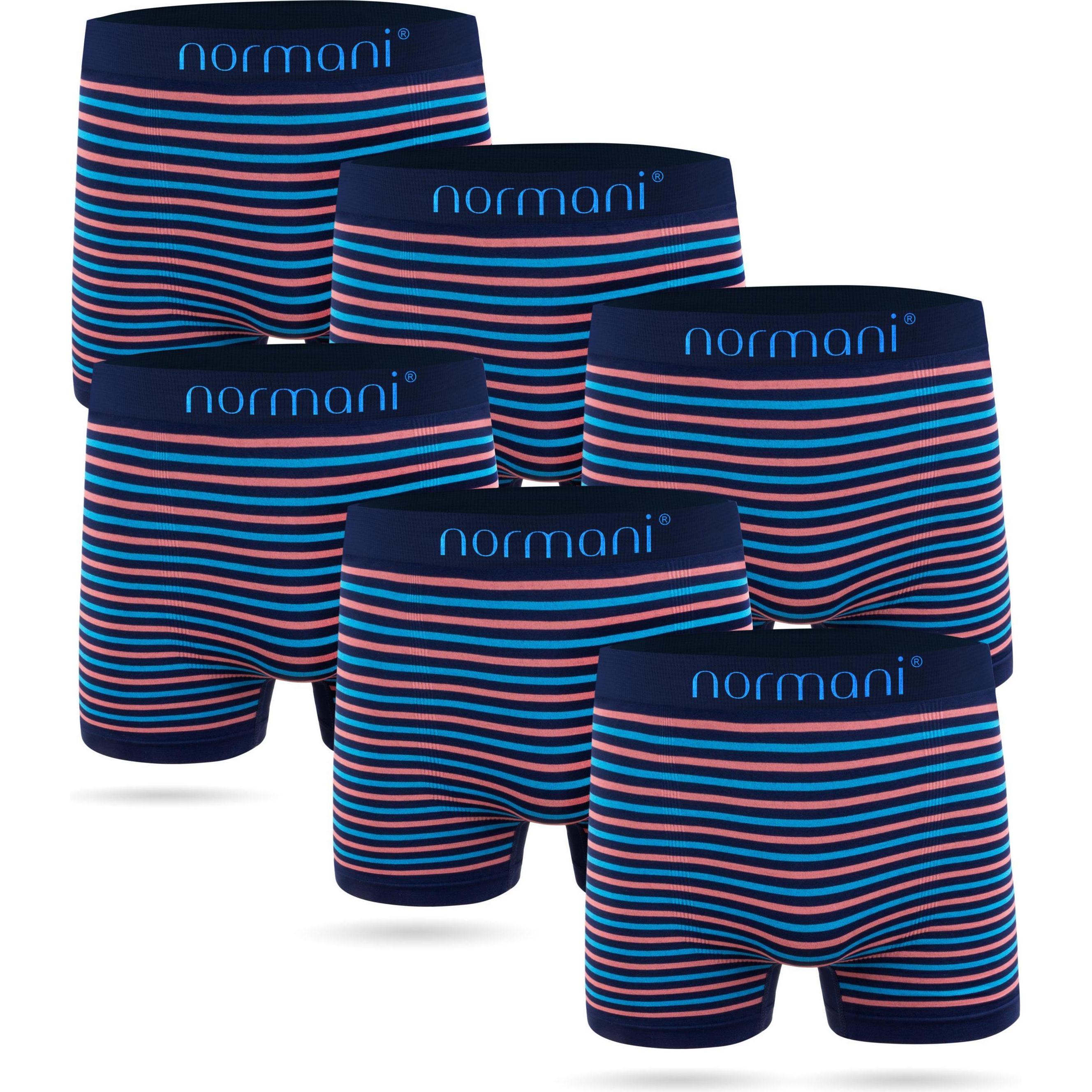 Normani, Herren, Unterhosen, 6 Stück Mikrofaser-Boxershorts für Herren aus Nylon, Blau, (L, 6er Pack)