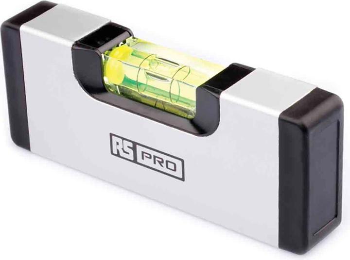 Actual product image RS PRO Pocket spirit level, type pocket size, 120mm, frame aluminum, 1 level/s, 0,5 mm/m (12 cm)