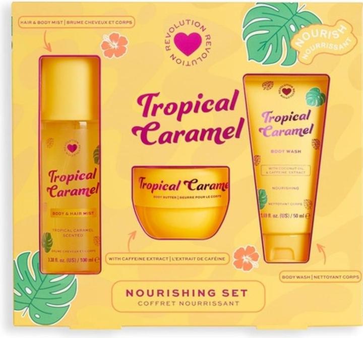 Produktbild I Heart Revolution Tropical Caramel Bath & Body Gift Set All-In-One Mini Hair (Körperpflegeset)