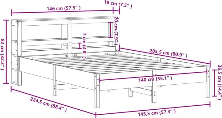 Image du produit vidaXL Bettgestell (140 x 200 cm)