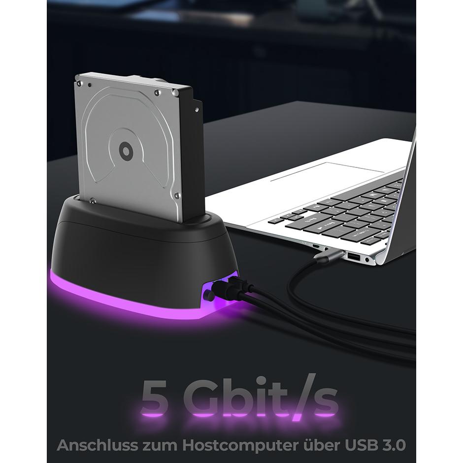 Thumbnail - RaidSonic ICY BOX Dockingsstation IB-1124L-C3 (3.5", 2.5"), Festplattengehäuse, Schwarz