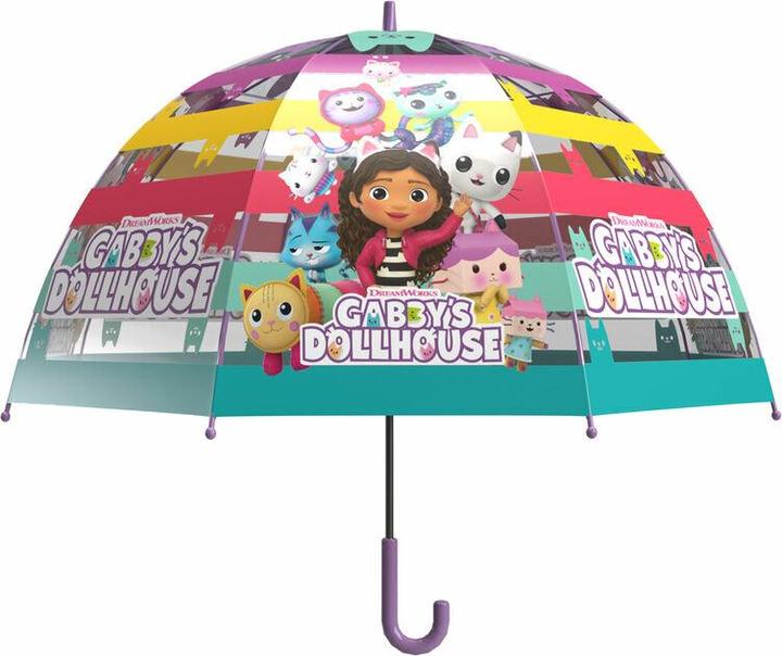 Immagine prodotto CyP Brands Ombrello a bolle trasparente manuale della casa delle bambole Gabby 48 cm