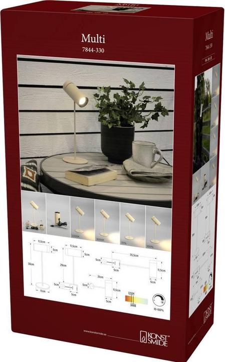 Image du produit Konstsmide Akku-Tischleuchte Multi LED 2200/3000K, Dimmbar - Sand (100 lm)