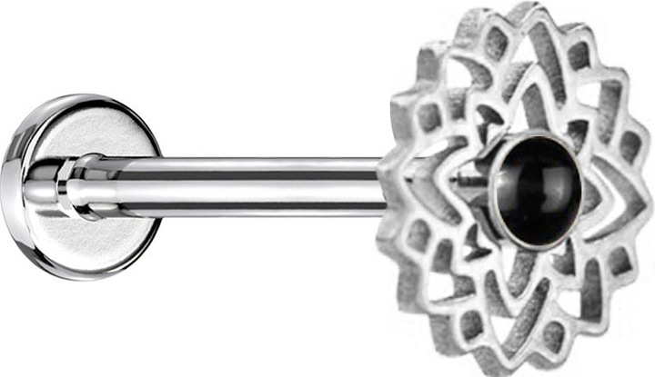 Produktbild Star Piercing Flared Tunnel schwarz Gasmaske (Chirurgenstahl 316L, Mineralisch, ohne Messing)