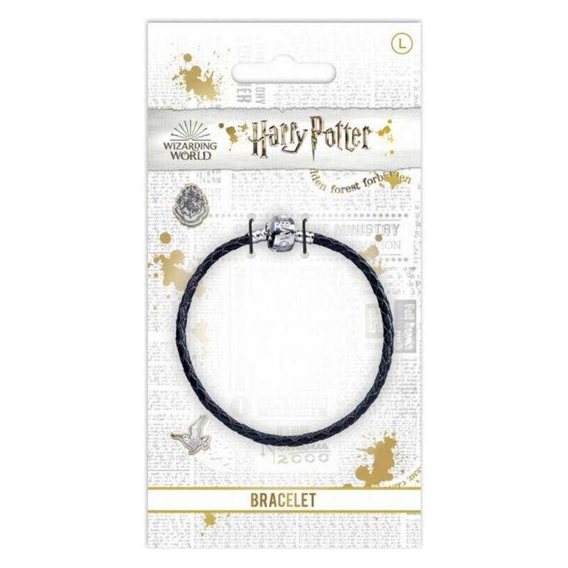 Ged, Armbanden, Harry Potter Zwart Leren Bedelarmband 19cm, (19 cm, Zwart Leer)