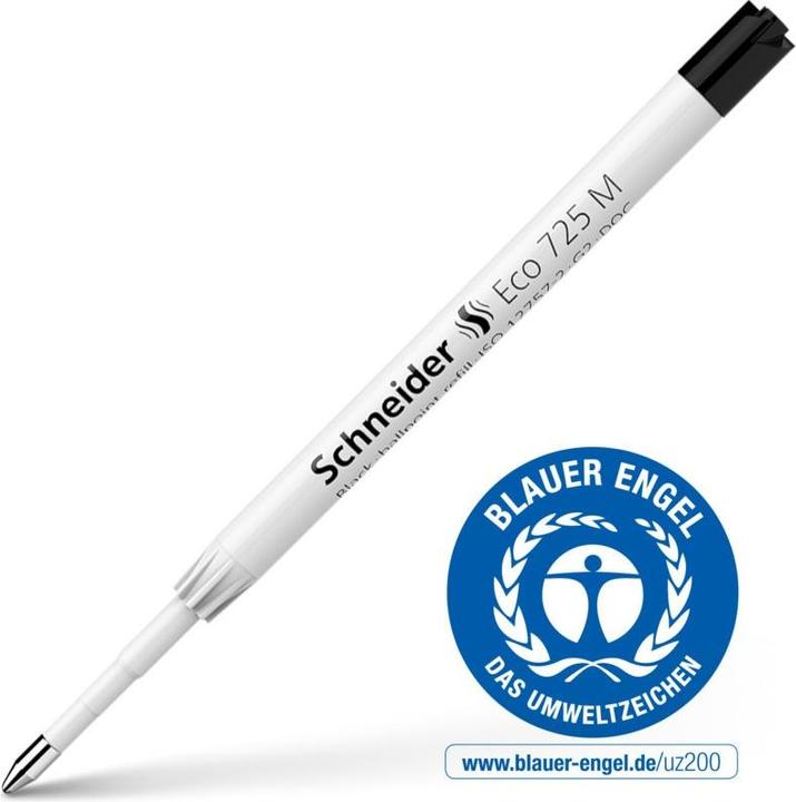 Actual product image Schneider Ballpoint refill ECO 725, line width M, casing 95% recycled plastic, black... (Refill, Black)