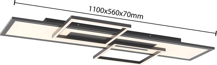 Produktbild Lucande Narumi LED-Deckenlampe CCT, 110cm, schwarz (2100 lm)