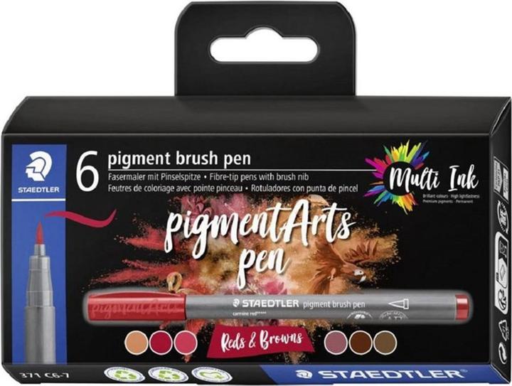 Actual product image Staedtler Fibre-tip pens Pigment Arts Brush Pen Reds & Browns (6x)