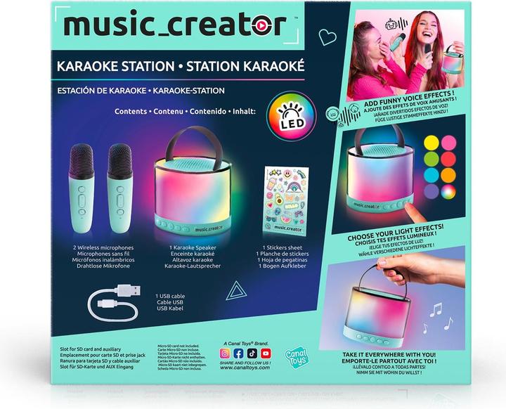 Image du produit Canal Toys - Creator Mini Karaoke Station mit Bluetooth Lautsprecher INF 044– 2 Mikrofone kabellos &