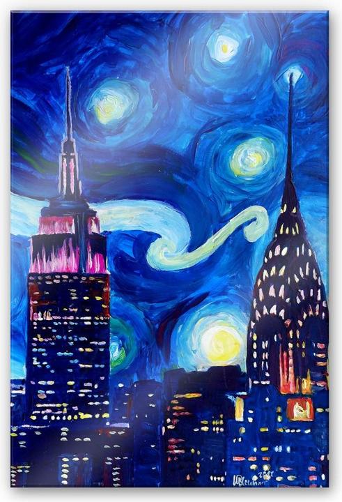 Actual product image Trenddeko Bleichner - New York by night (40 x 60 cm)