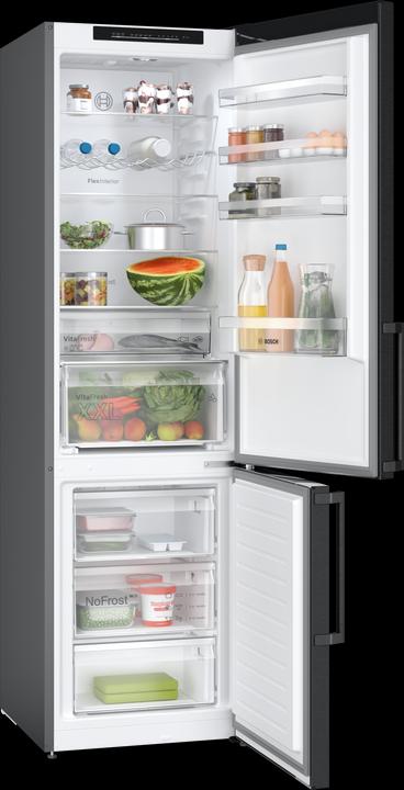 Image du produit Bosch Hausgeräte Série 4, Réfrigérateur-congélateur indépendant avec partie congélation en bas, 203 x 60 cm, inox (363 l)