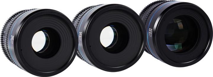Actual product image Sirui Nightwalker 24 35+55mm T1.2 S35 MF Cine Lens Bundle E-Mount (Sony E, APS-C / DX, full size)